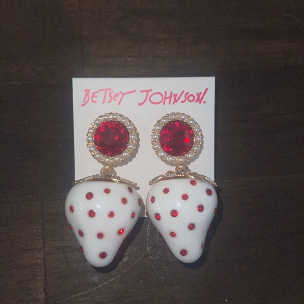 Betsey Johnson Red Strawberry Earrings